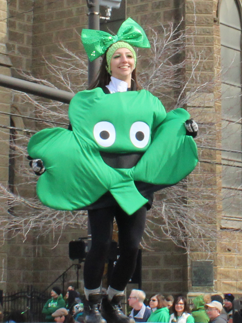 Dancing shamrock in 2019 St Patrick's Day Parade